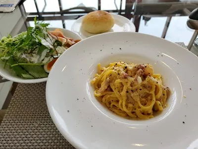 濃厚なカルボナーラパスタ
